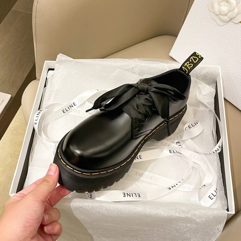 Rachael – Chaussures à Plateforme avec Ruban en Cuir Vegan