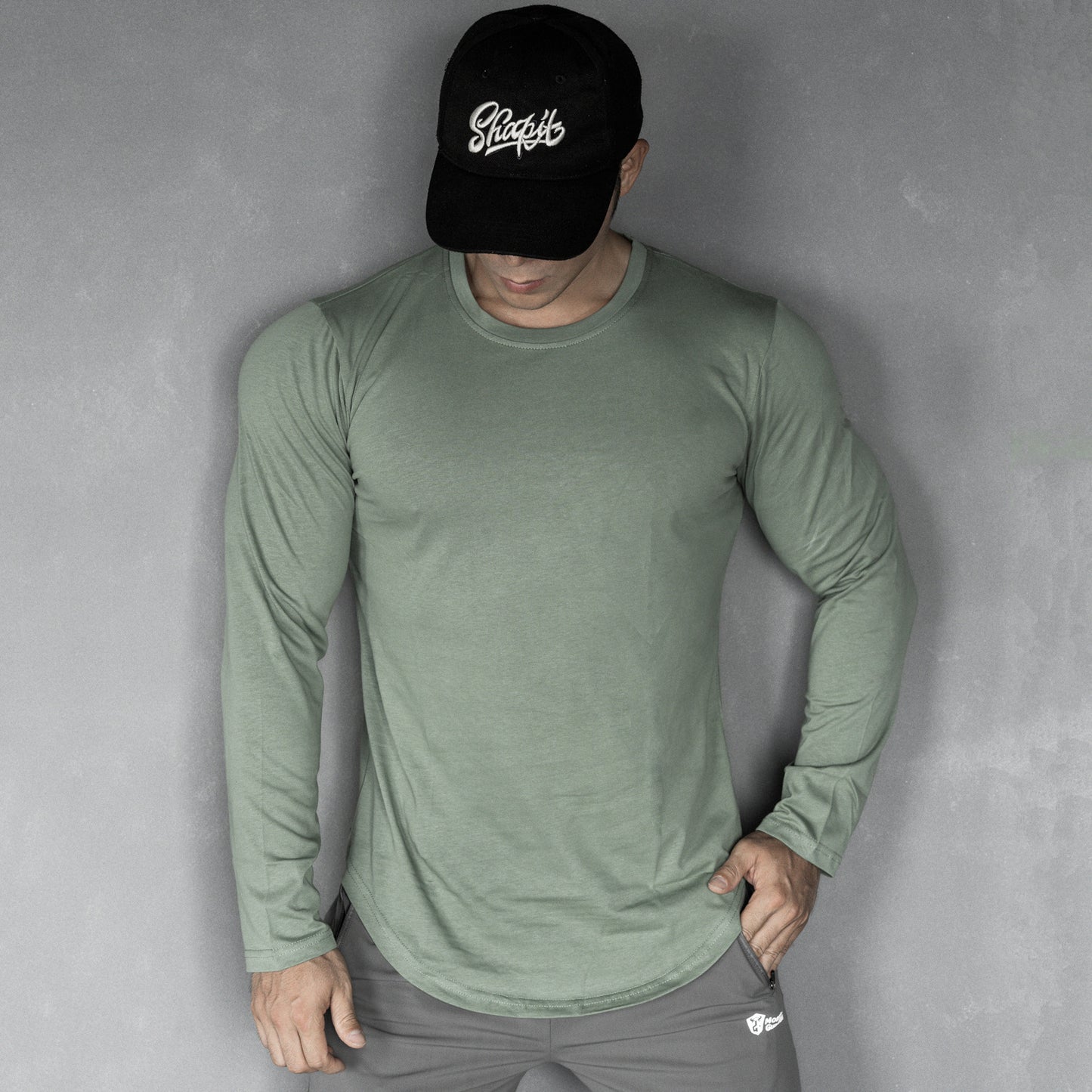 Dean – T-shirt de sport décontracté à manches longues en couleur unie