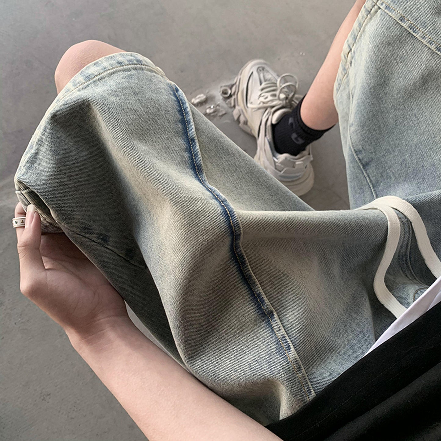 Kieran – Pantalon Court Droit Rétro Lavé