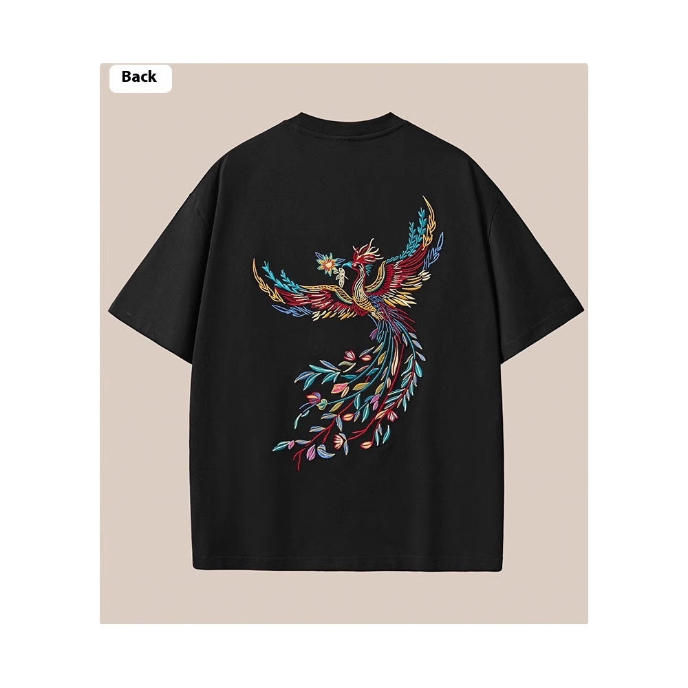 Ronnie – T-shirt à manches courtes en coton avec broderie pour hommes