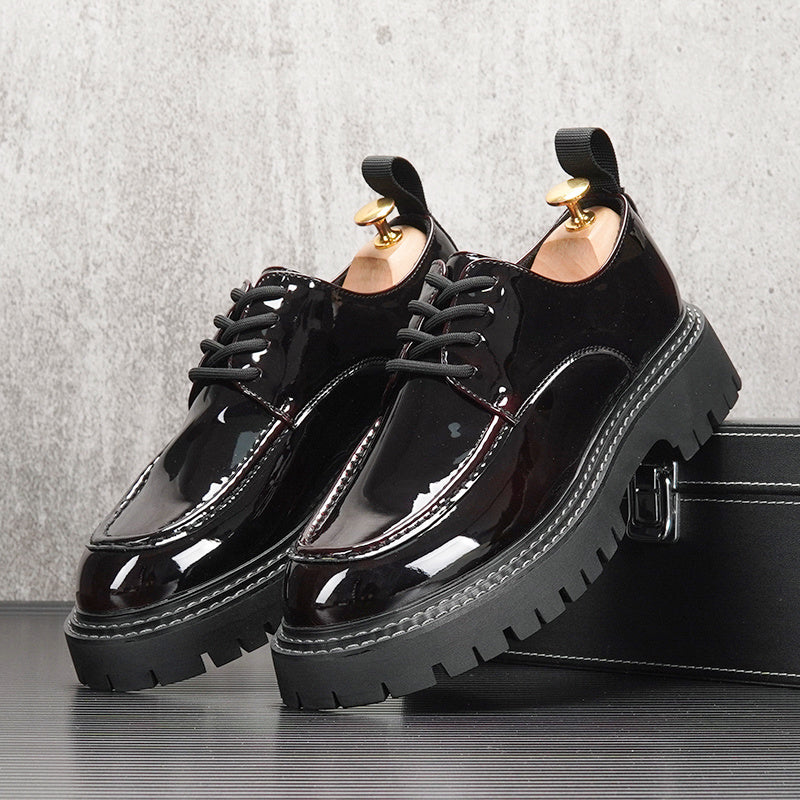 Rhys – Chaussures Casual Rétro Britanniques avec Semelle Épaisse