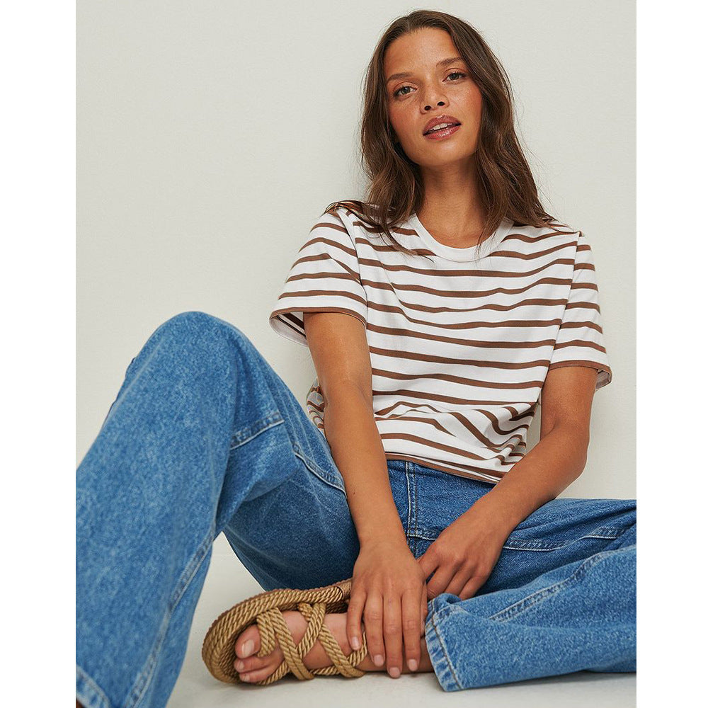 Charlie – T-shirt à Rayures en Coton Décontracté