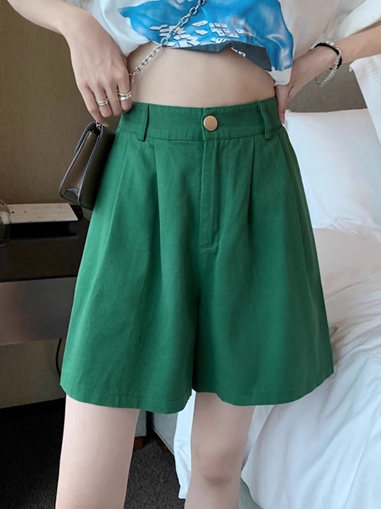 Sharon – Shorts en Velours Côtelé Taille Haute Décontractés