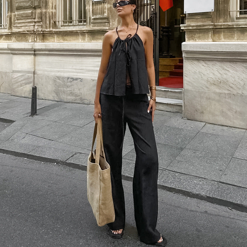 Susan – Ensemble Deux Pièces avec Haut Lacé et Taille Haute