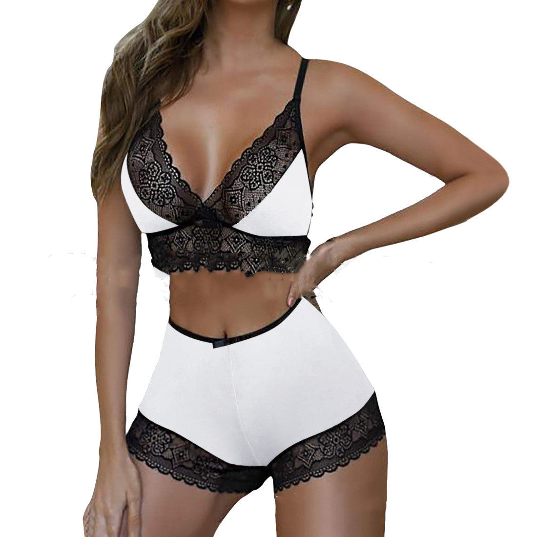 Rachel – Ensemble Deux Pièces en Dentelle Léopard