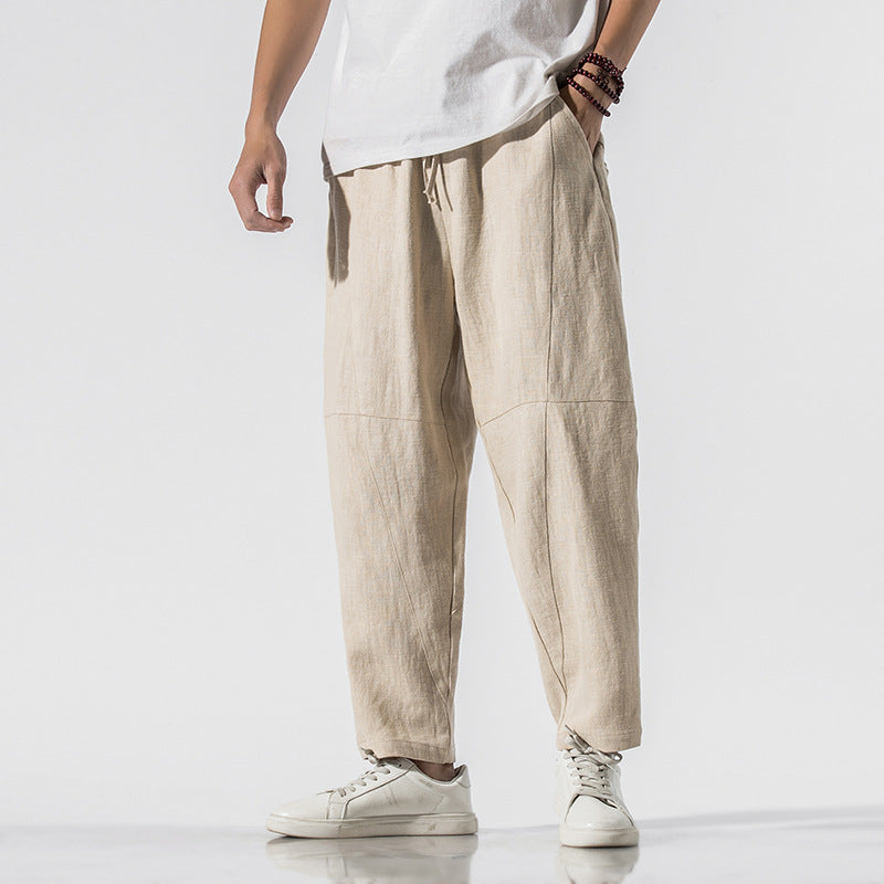 Robert – Pantalon Ample en Lin Style Chinois pour Hommes