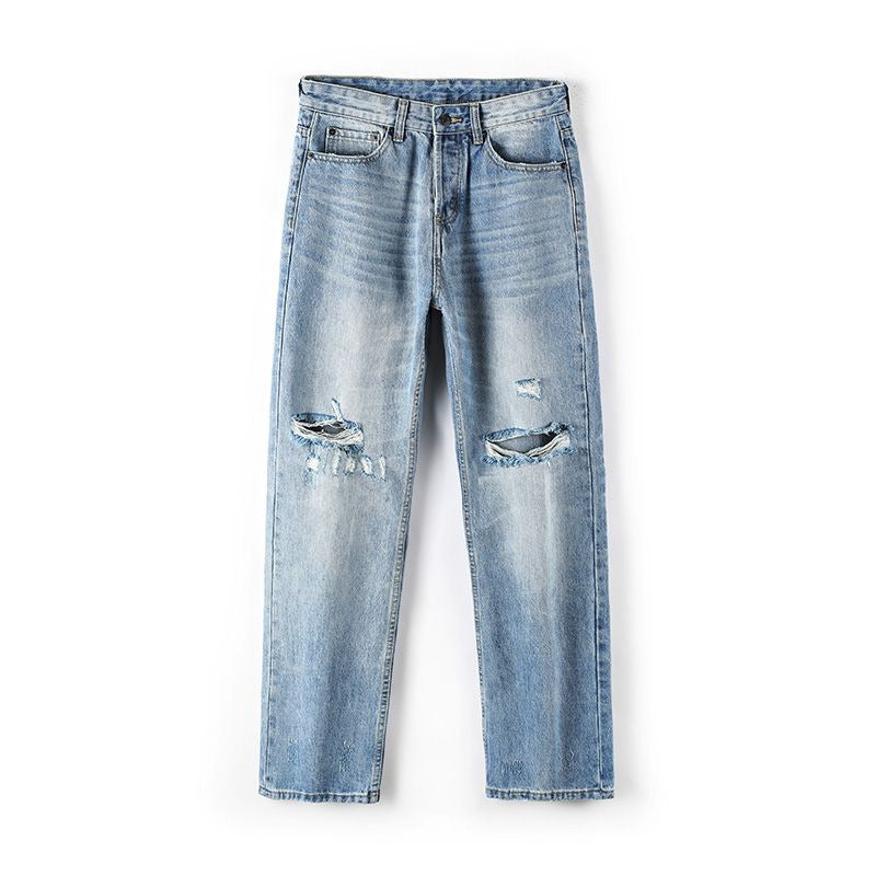 Bruce – Pantalon Large Déchiré de Haute Qualité