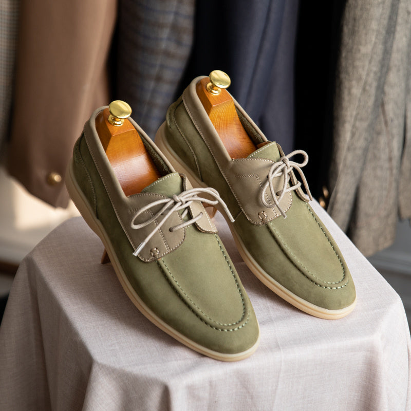 David – Chaussures de Voile Vintage à Lacets en Daim Végétalien Hautement Mercerisé