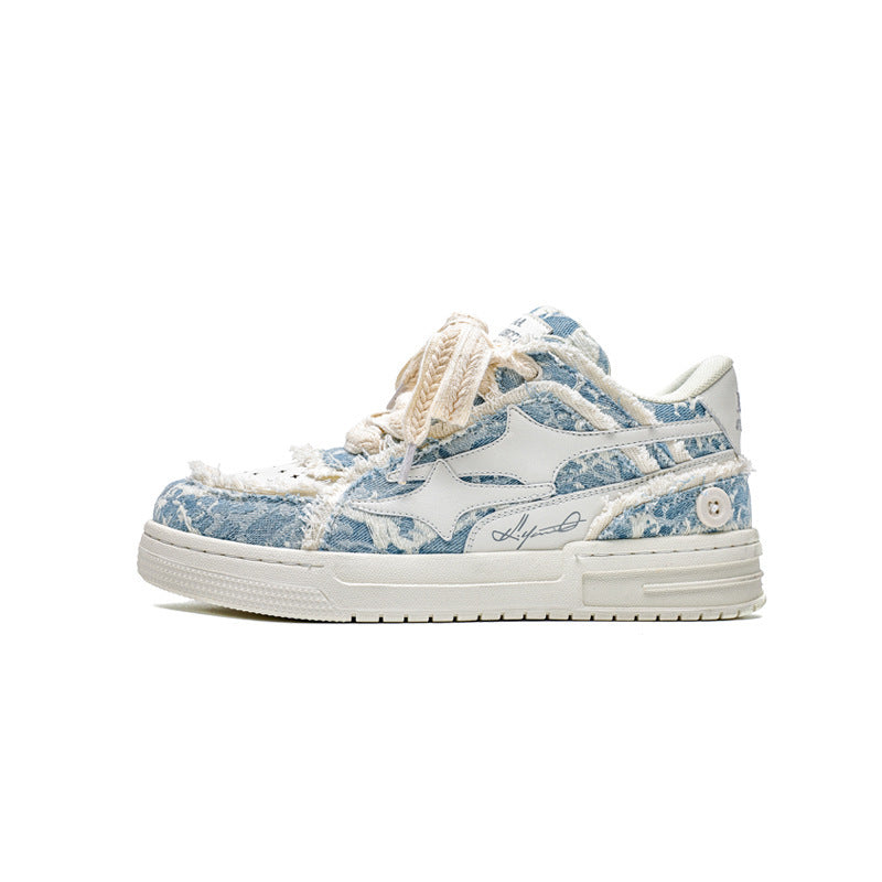 Leanne – Chaussures Décontractées à Semelle Compensée en Denim