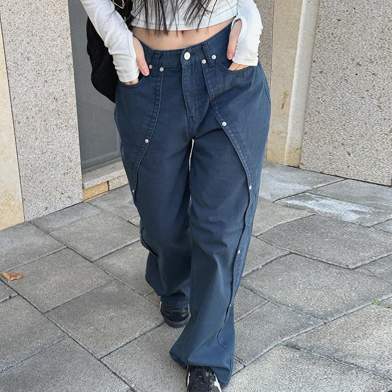 Amanda – Jeans Droits Amples Irréguliers