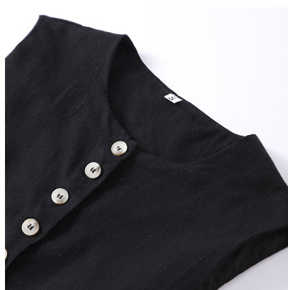 Donna – Veste à col rond sans manches avec boutons