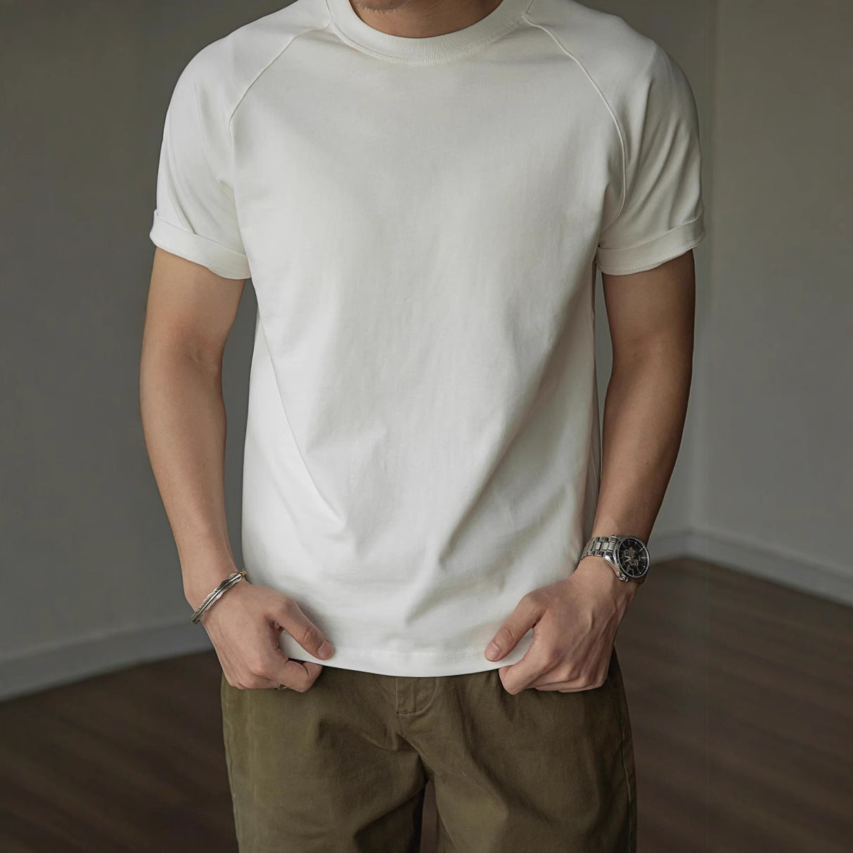 Brett – T-shirt rond en coton épais