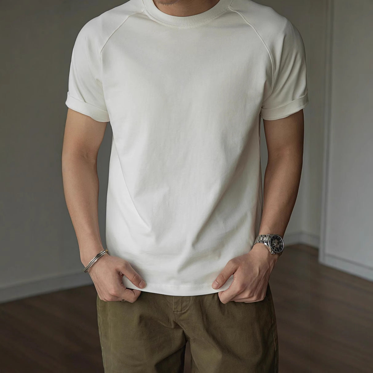 Brett – T-shirt rond en coton épais