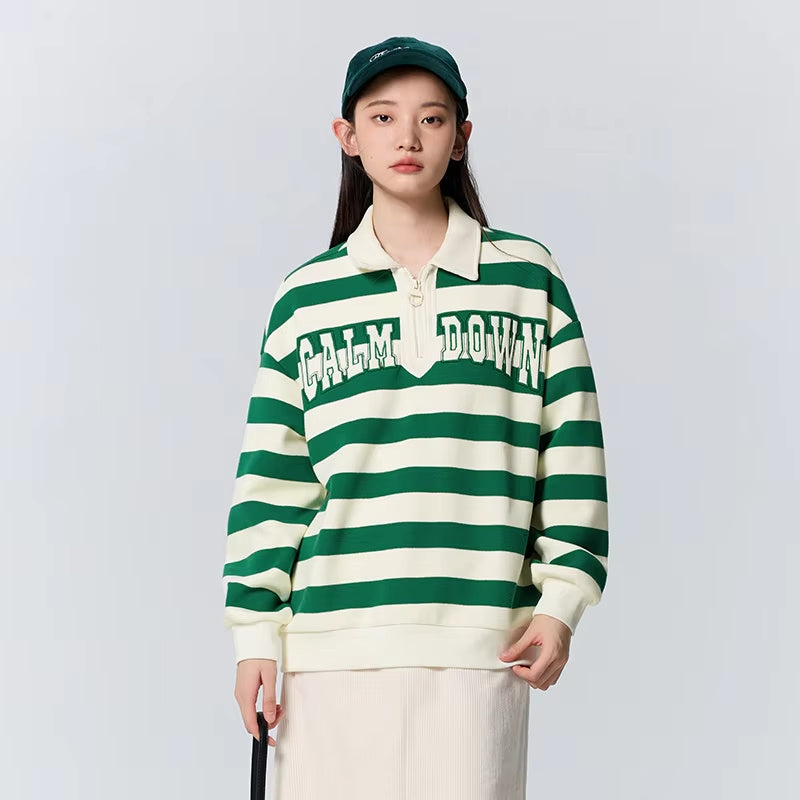 Julia – Sweat à Capuche en Velours avec Col Polo et Broderie Alphabet