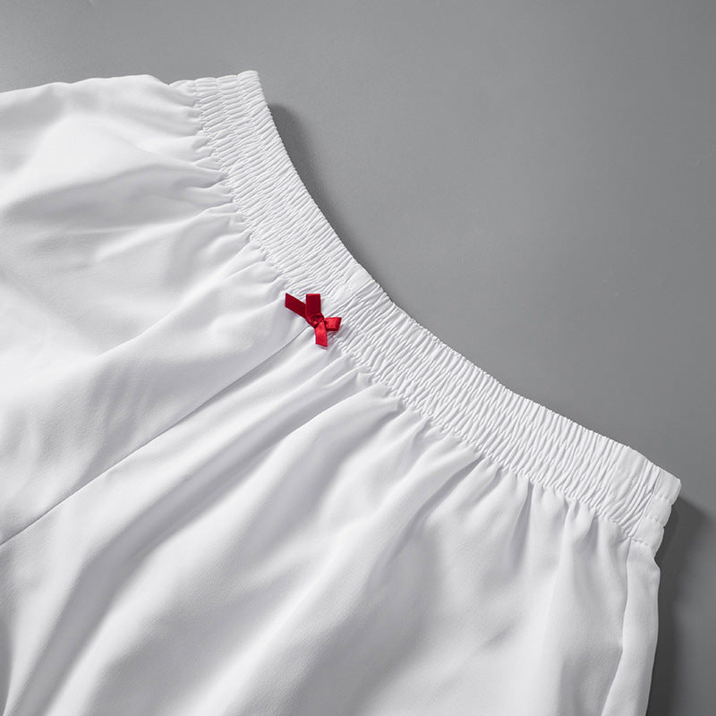 Lisa – Shorts avec Nœud en Dentelle et Couleurs Contrastées
