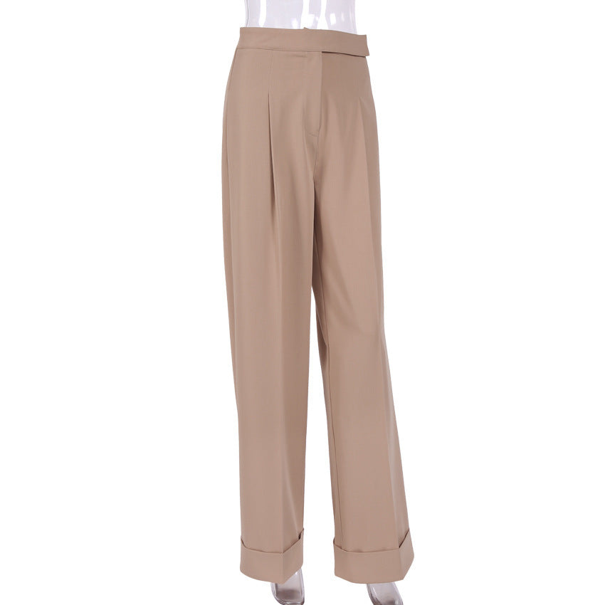 Sara – Pantalon de Costume Ample Taille Haute