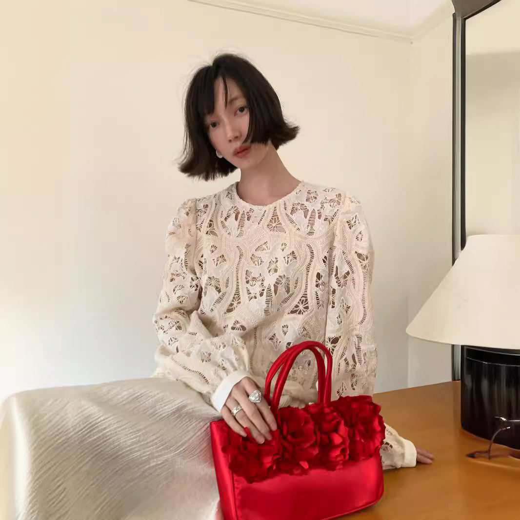 Harriet – Blouse en Dentelle Haut de Gamme Ajouré