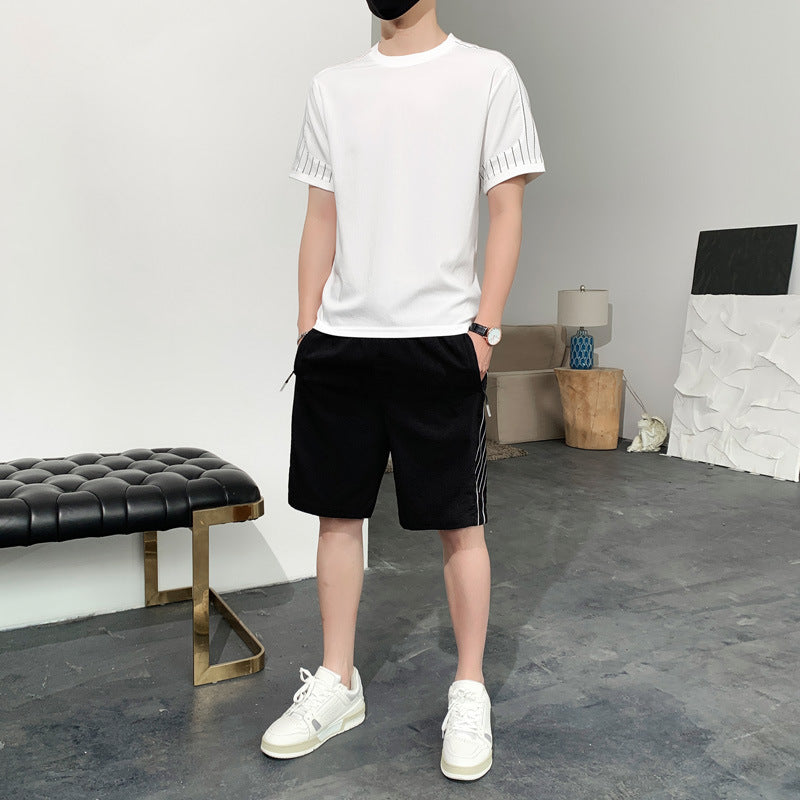 Spencer – Ensemble Sport en Soie de Glace à Manches Courtes pour Hommes