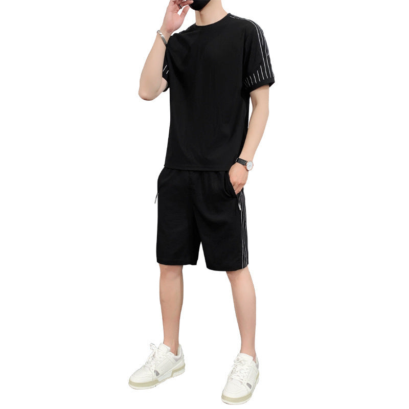 Spencer – Ensemble Sport en Soie de Glace à Manches Courtes pour Hommes