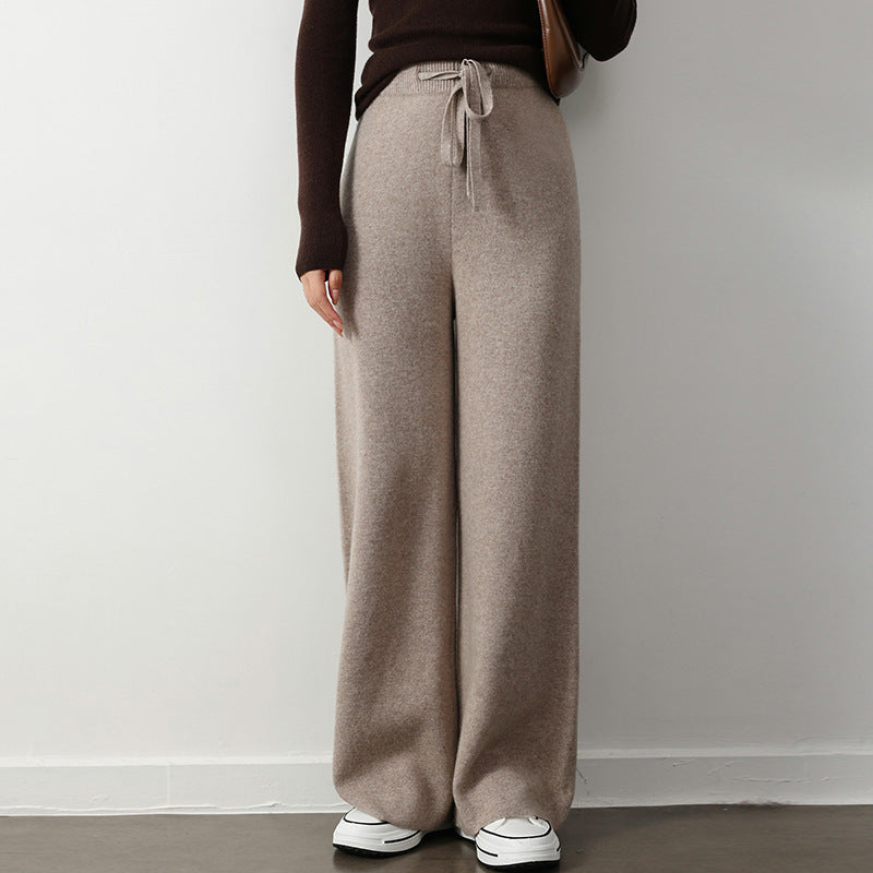 Jennifer – Pantalon droit large à taille élastique
