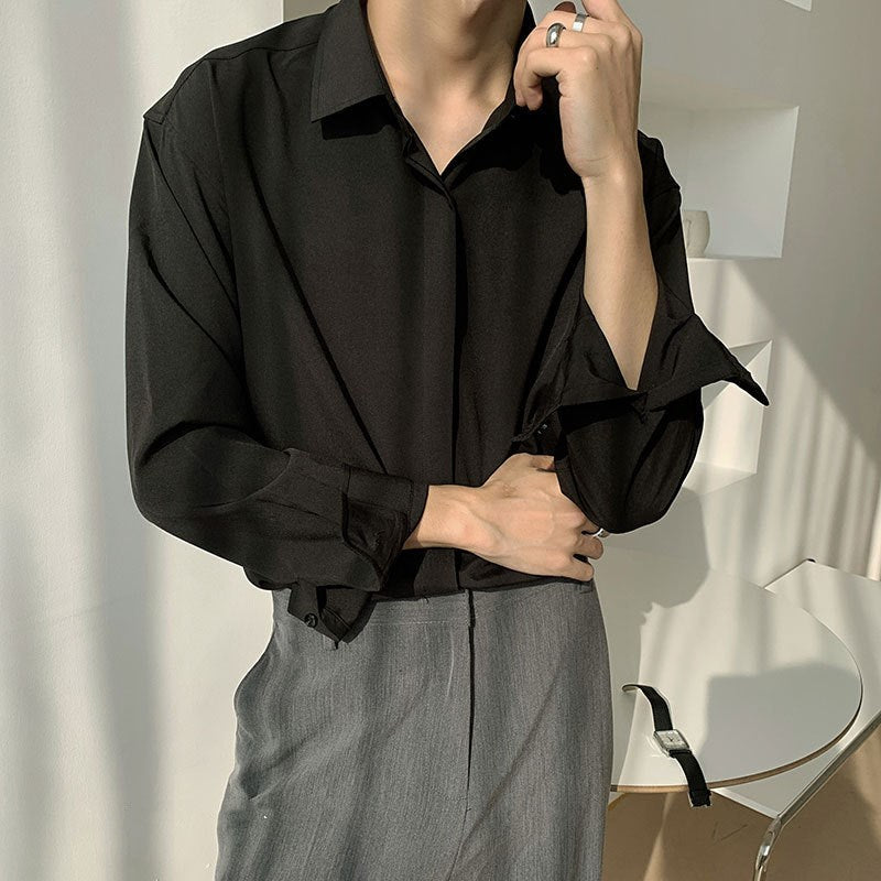 Amanda – Chemise Drapée Style Rétro à Manches Longues