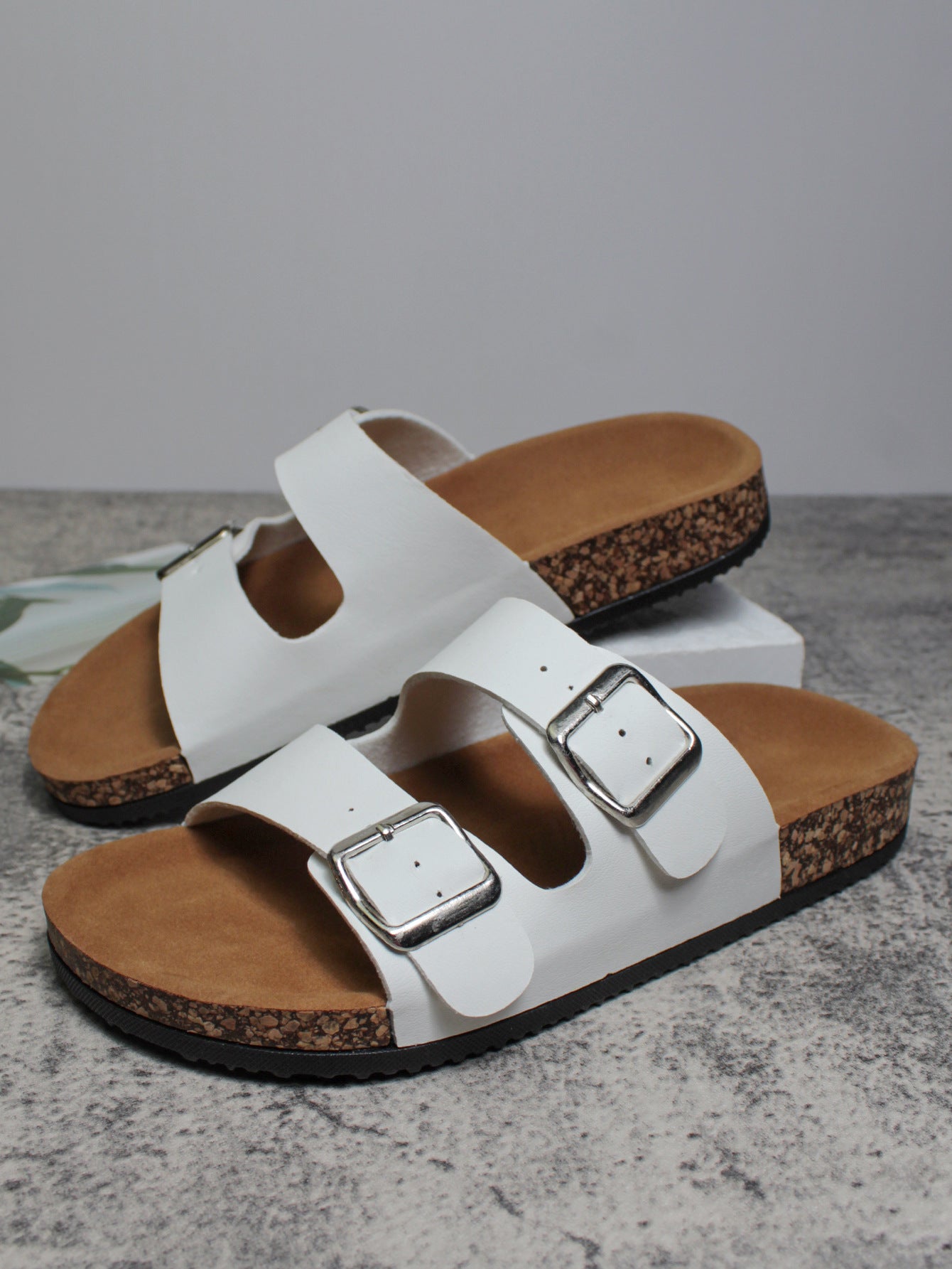 Jenny – Sandales de Plage en Liège avec Surface en Cuir Vegan