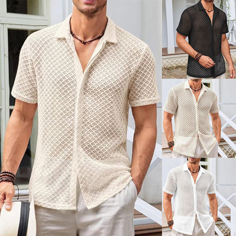 Eric – Chemise à Manches Courtes en Maille pour Homme