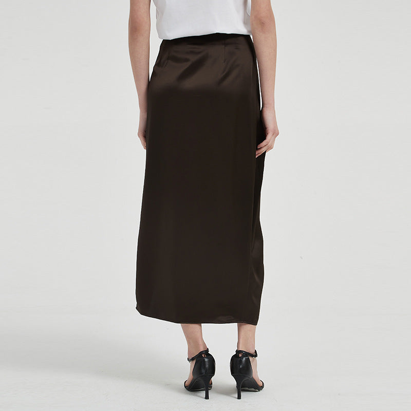 Hannah – Jupe Longue Fendue en Triacétate Léger Drapé pour Femme