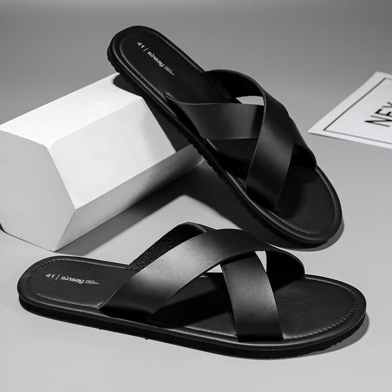 Cameron – Chaussons Simples et Confortables en Noir pour Hommes