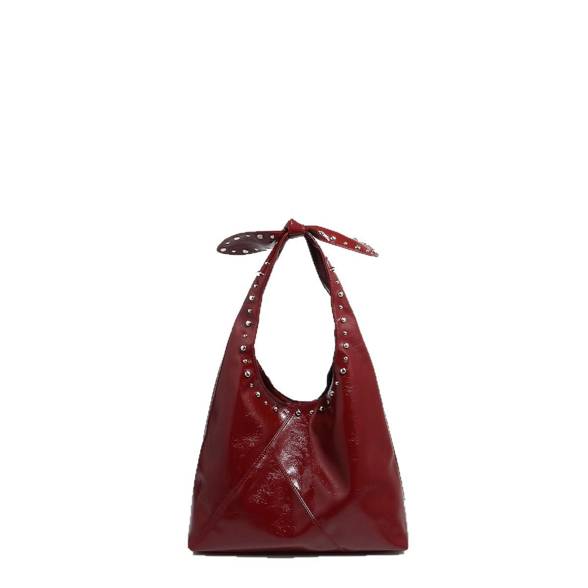 Leah – Sac Seau pour Femme avec Rivets et Nœud