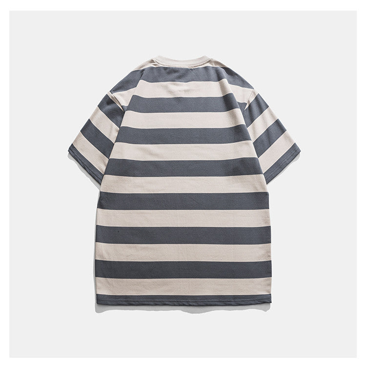 Bernard – T-shirt à Rayures Rétro à Manches Courtes