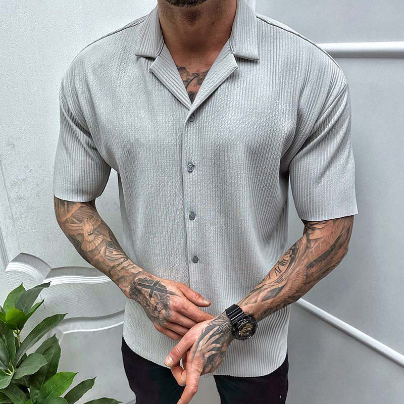 George – Chemise à Manches Courtes en Couleurs Unies pour Homme