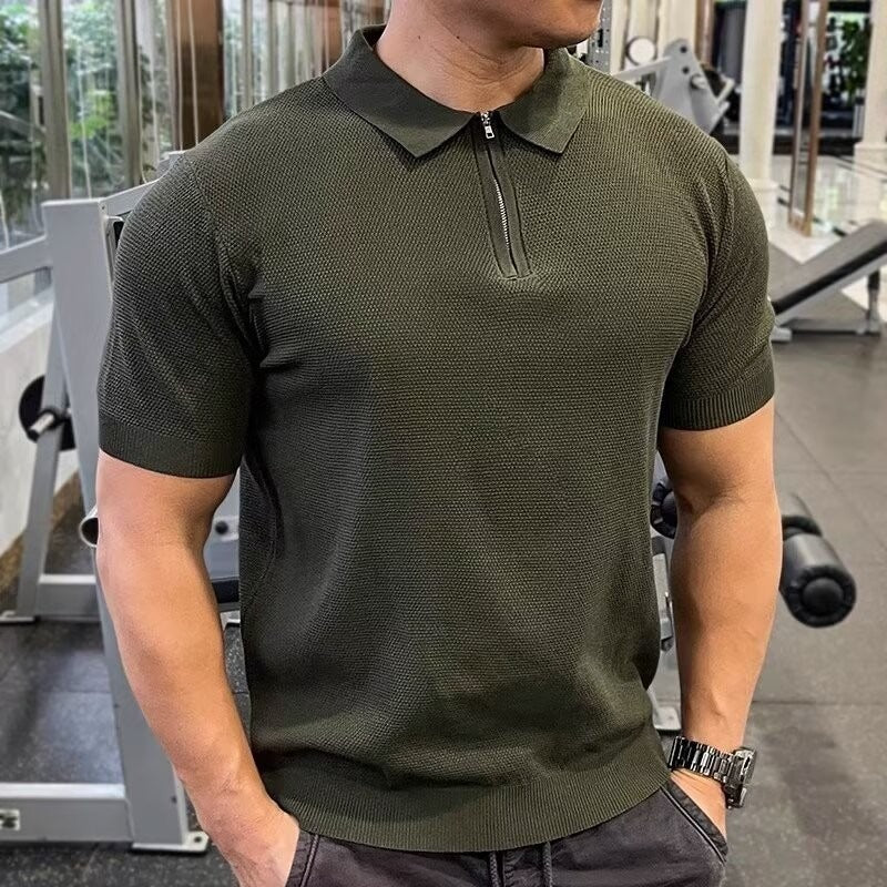 Terence – Polo Sport Décontracté à Fermeture Éclair pour Hommes
