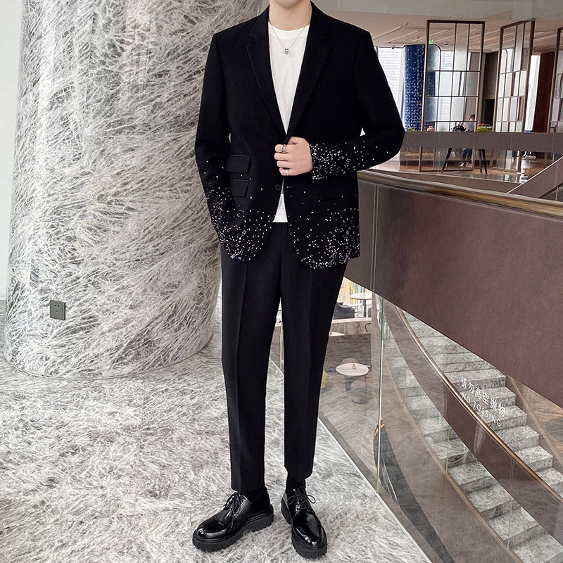 Christopher – Costume décontracté à pois d'encre