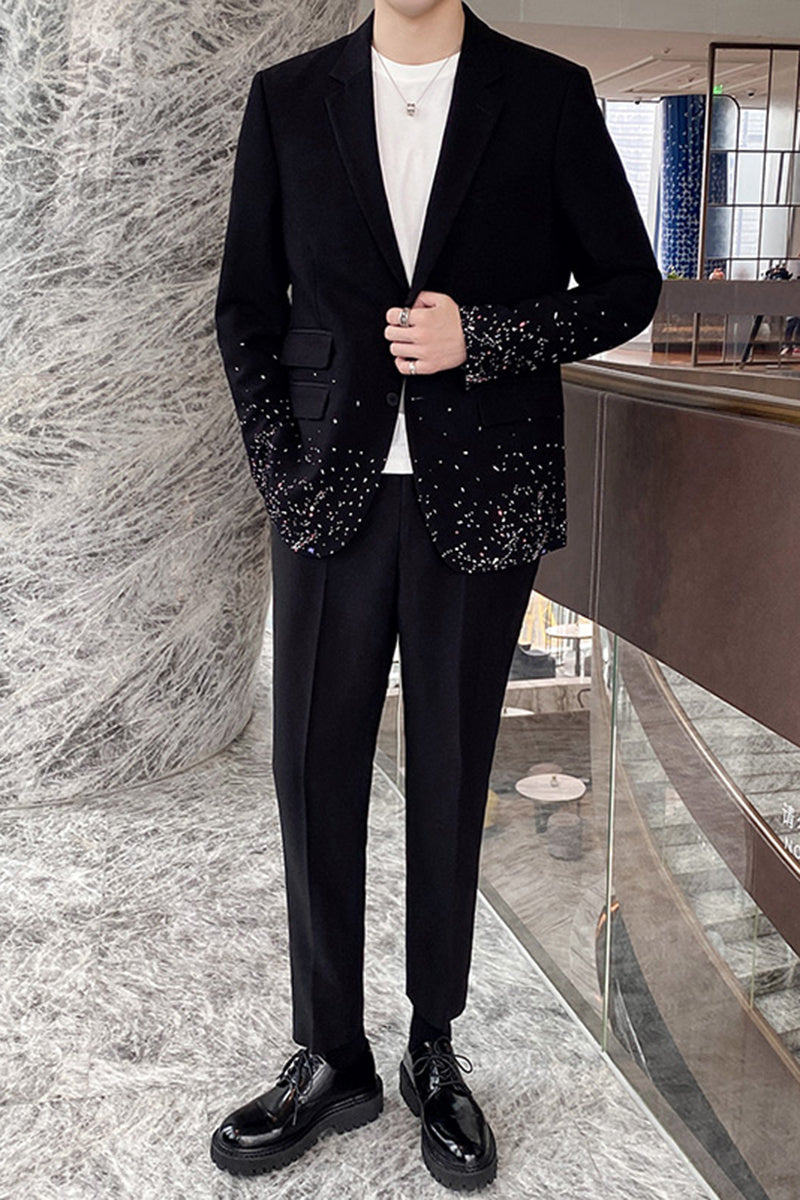 Christopher – Costume décontracté à pois d'encre