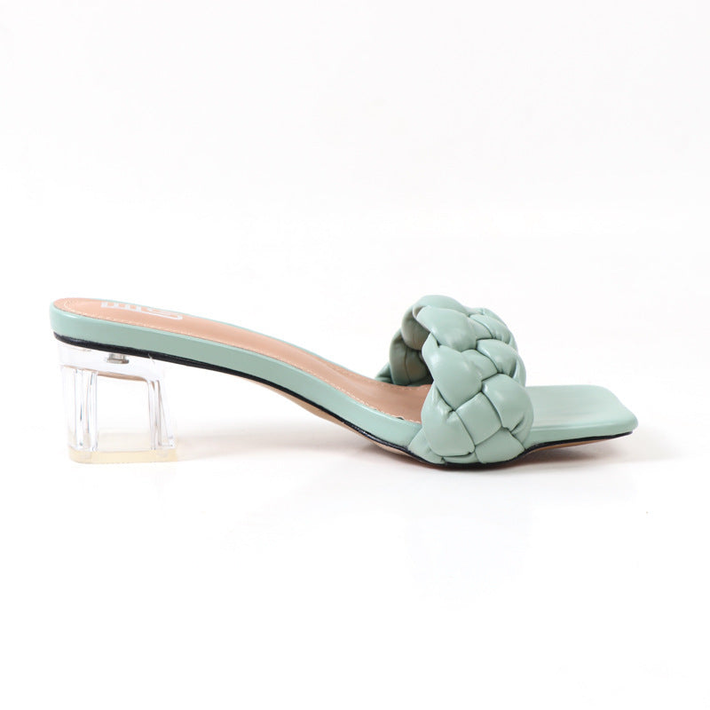 Amelia – Sandales à Talon Moyen et Couleur Unie Grande Taille