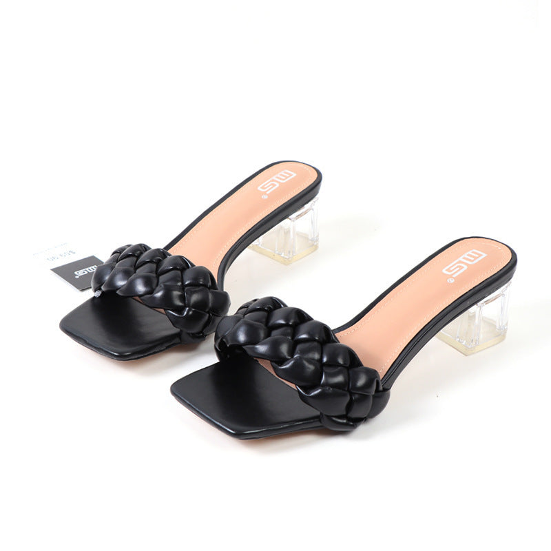 Amelia – Sandales à Talon Moyen et Couleur Unie Grande Taille