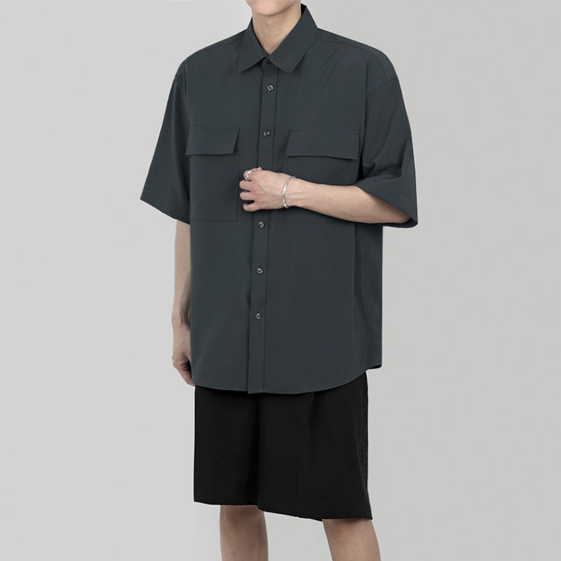 Mark – Chemise Décontractée à Manches Courtes Tendance Coréenne pour Hommes