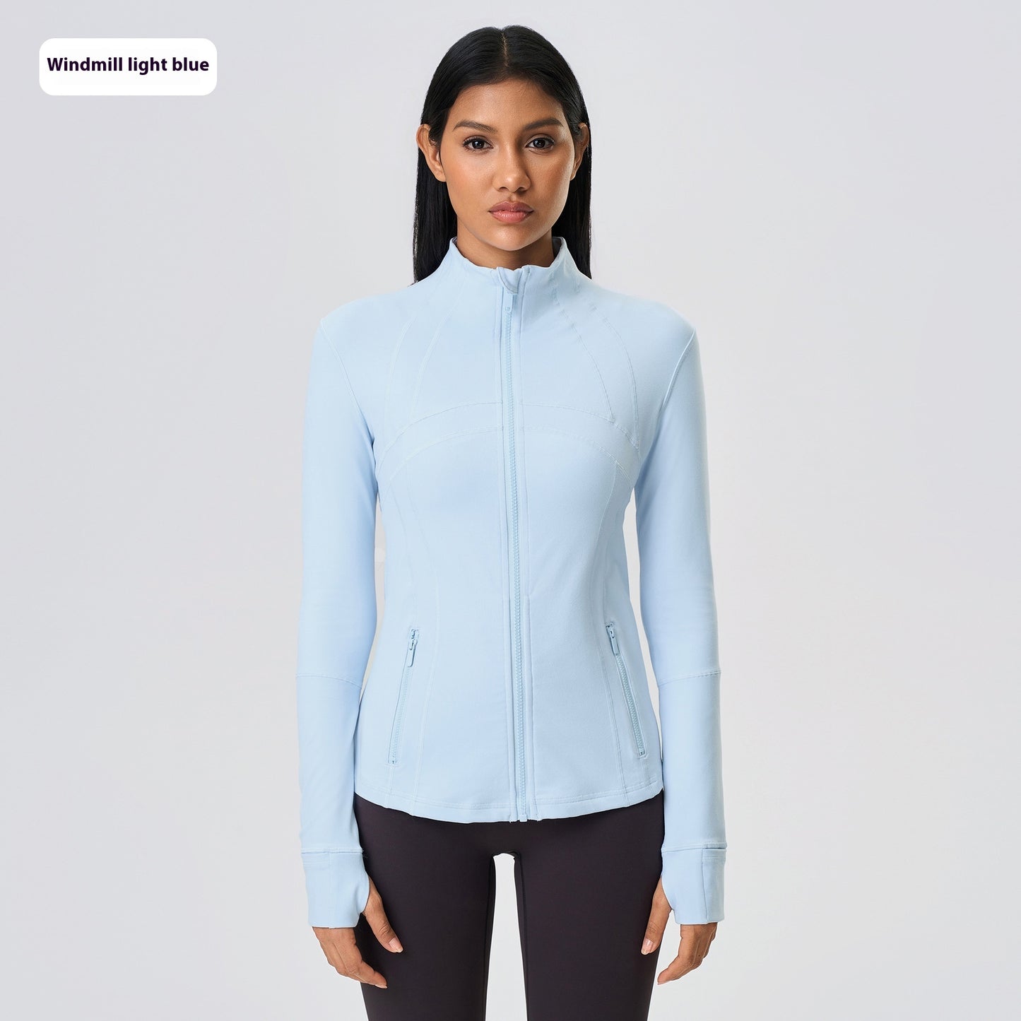 Janet – Veste de Sport Élastique avec Fermeture Éclair pour Yoga et Fitness