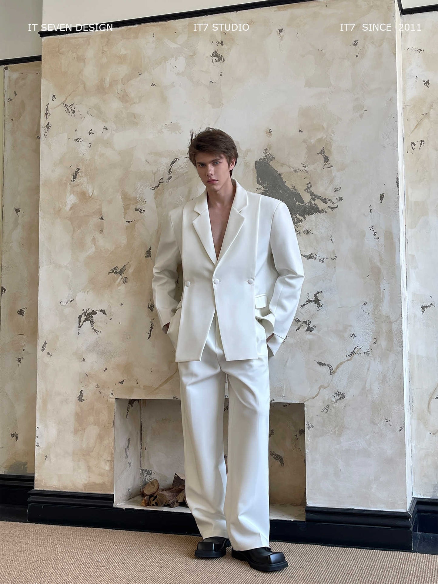 Doug – Ensemble Costume Minimaliste Haute Gamme à Couleur Unie