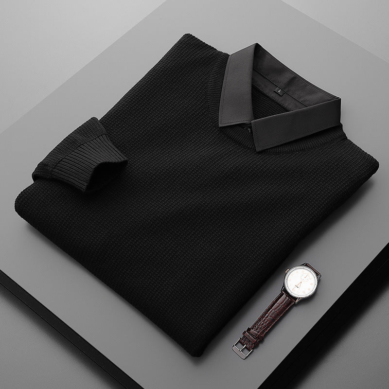 Samuel – Pull Tricoté Col Chemise Deux Pièces Pour Homme