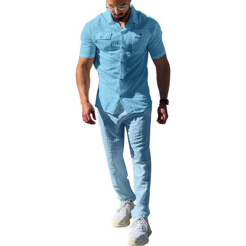 Joel – Ensemble Chemise à Manches Courtes Décontracté