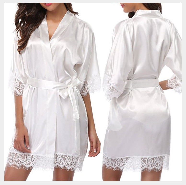 Amy – Chemise de Nuit en Soie de Glace Imitation Taille Plus