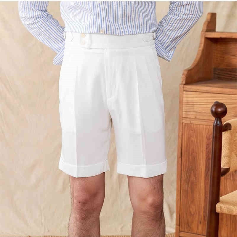 David – Pantalon Court Plissé Léger pour Homme