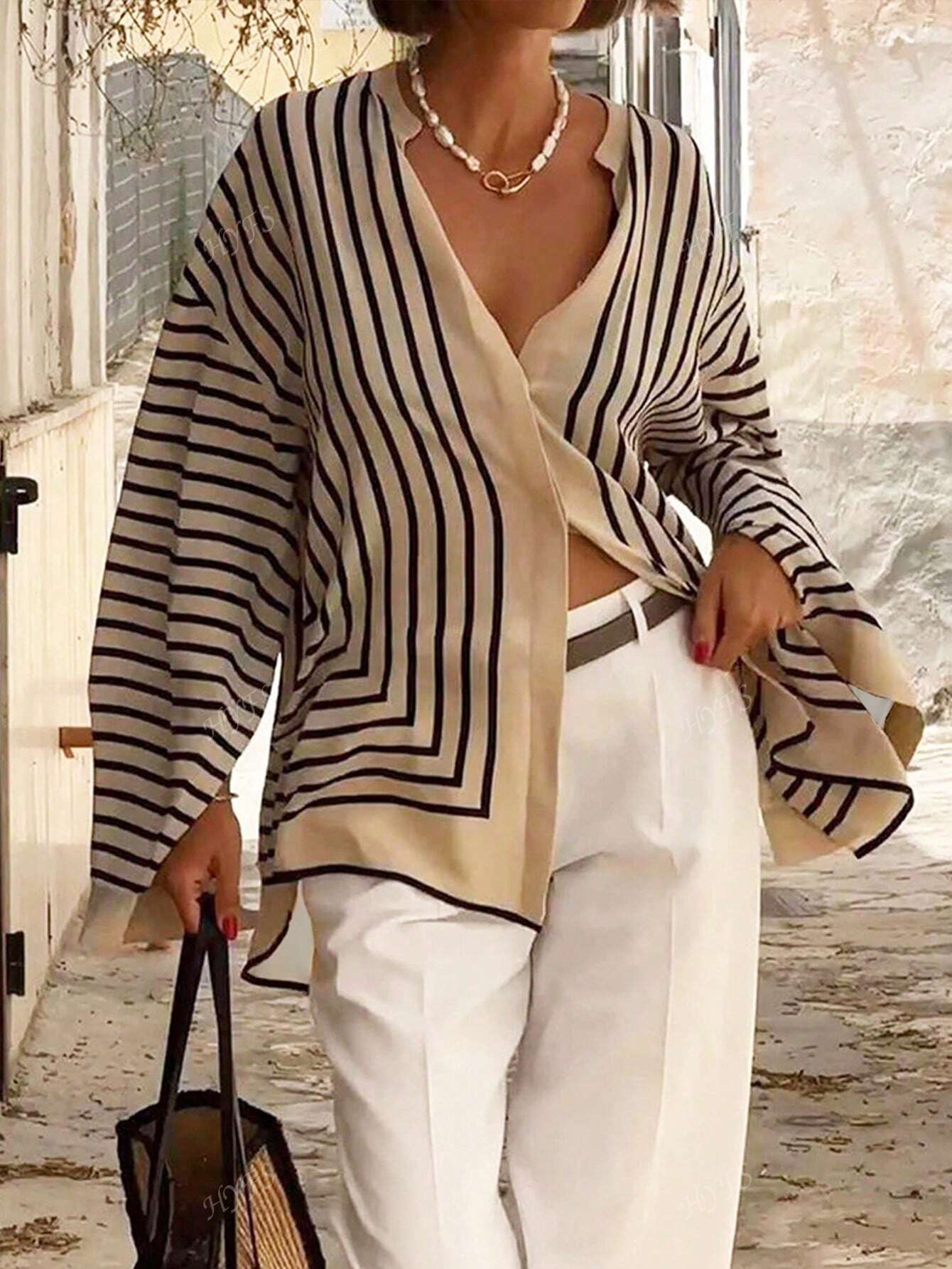 Judith – Blouse Élégante à Rayures et Coupe Ample
