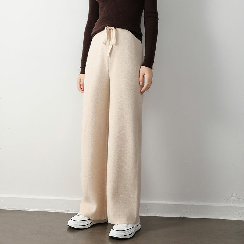 Jennifer – Pantalon droit large à taille élastique