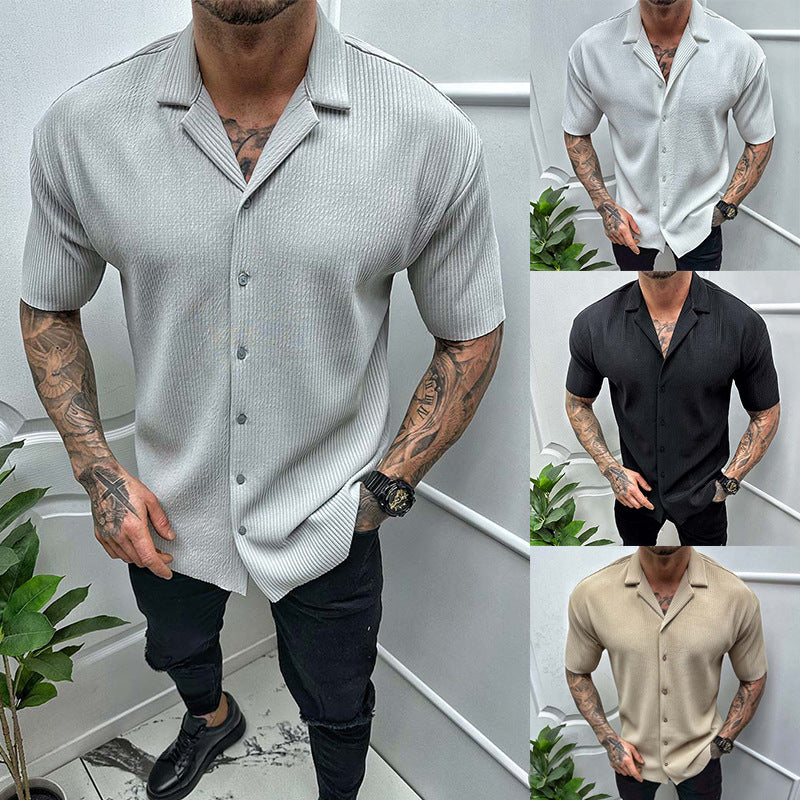 George – Chemise à Manches Courtes en Couleurs Unies pour Homme