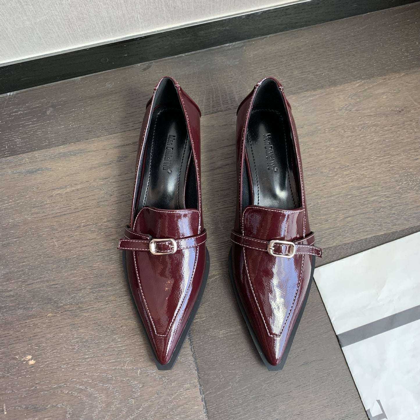 Jade – Chaussures à Talons Épais en Cuir Végan à Bout Pointu
