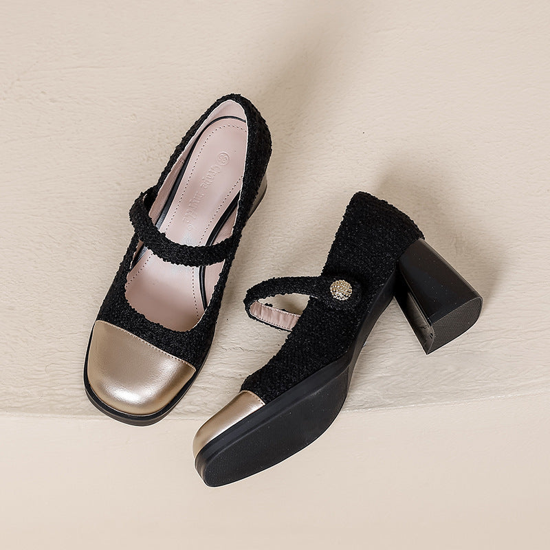 Helen – Chaussures à Talons Épais et Bout Rond