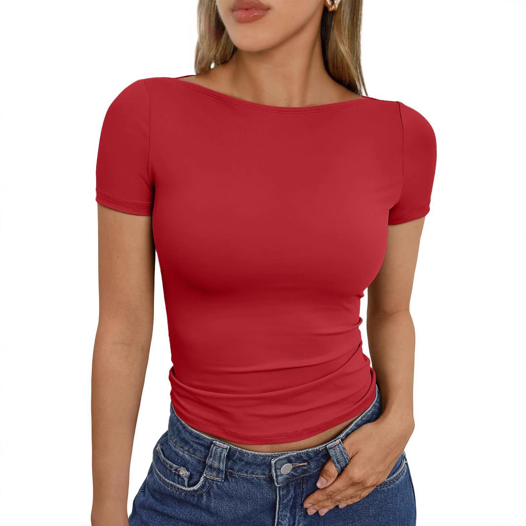 Joan – Haut à Manches Courtes Col Rond Slim Fit